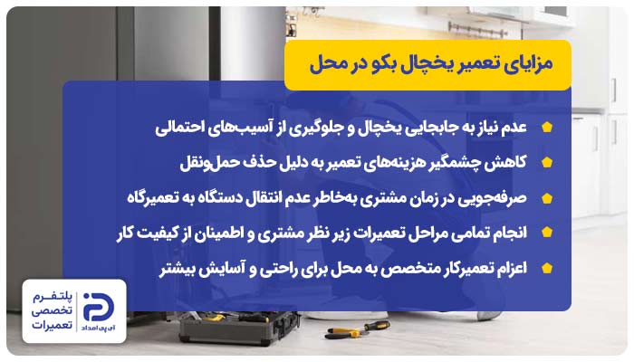 مزایای تعمیر یخچال بکو در محل