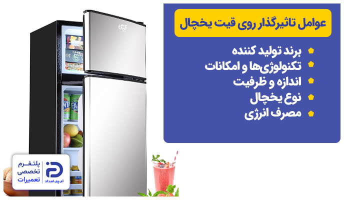 عوامل موثر روی قیمت یخچال