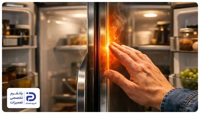 داغ شدن بدنه یخچال ال جی