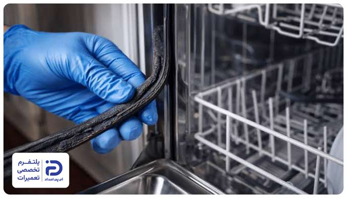 تعویض لاستیک دور درب ماشین ظرفشویی ال جی