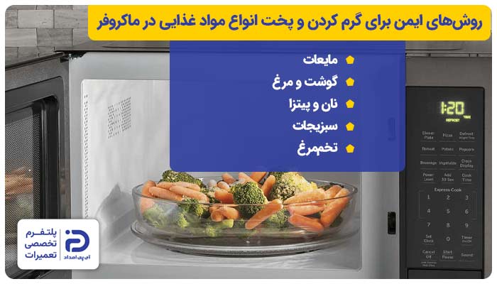 روشهای ایمن برای گرم کردن و پخت انواع مواد غذایی مایکروفر