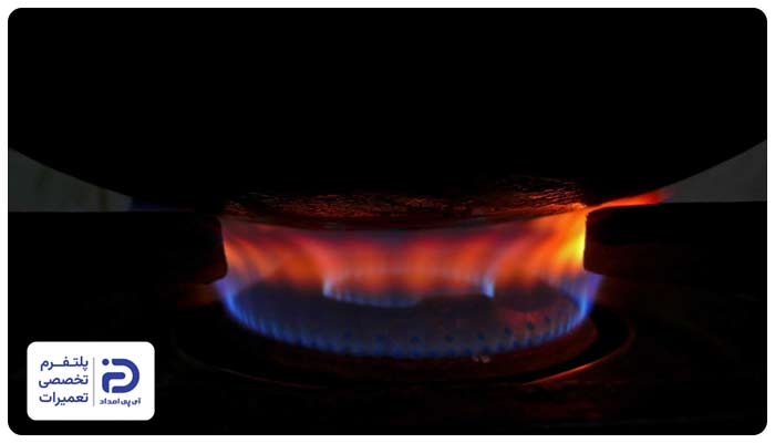 زرد سوختن شعله اجاق گاز سینجر