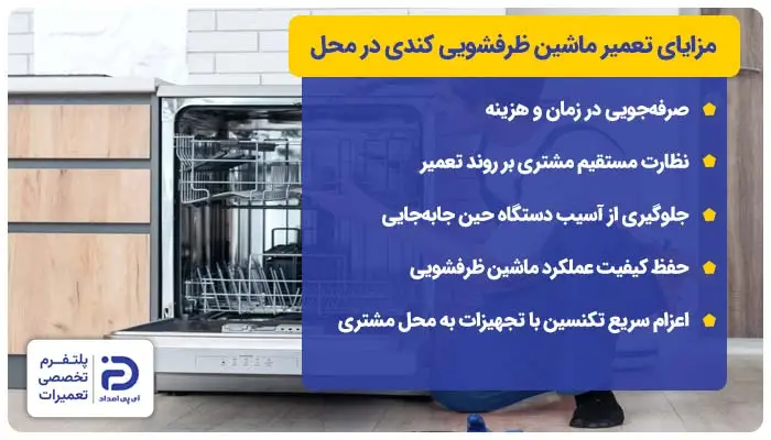 مزایای تعمیر ماشین ظرفشویی کندی در محل