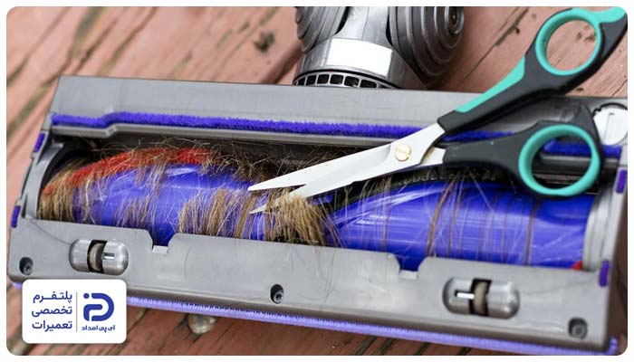 مسدود شدن لوله خرطومی، تلسکوپی یا برس دلیل داغ شدن جاروبرقی