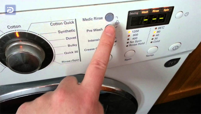 دکمه های ماشین لباسشویی ال جی