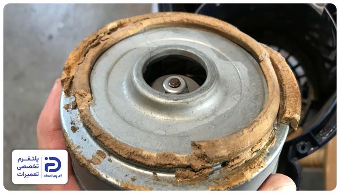 شل یا دفرمه شدن لاستیک نگهدارنده موتور علت داغ کردن جاروبرقی