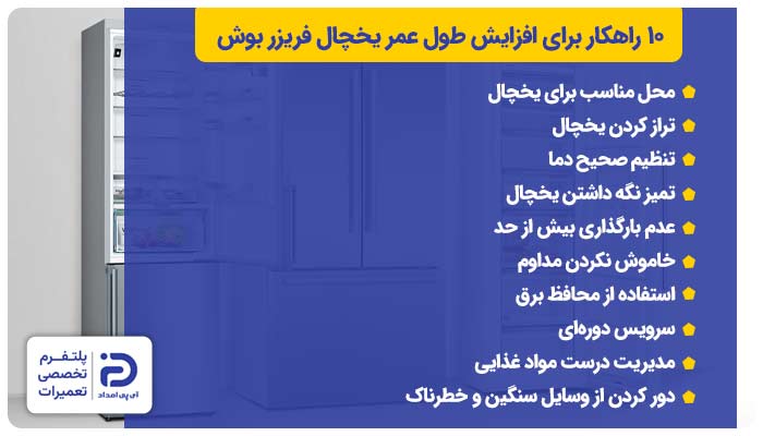 10 راهکار‌ برای افزایش طول عمر یخچال فریزر بوش