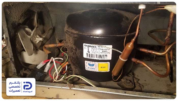 کمپرسور و فن اواپراتور (در چرخه سرمایش) یخچال