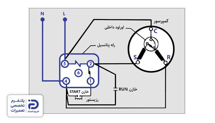 نقشه رله اورلود یخچال