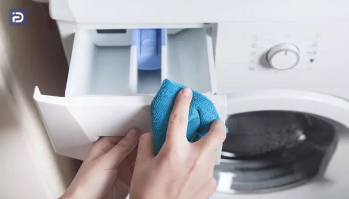 تمیز کردن جاپودری ماشین لباسشویی