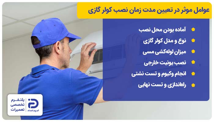 نصب کولر گازی چقدر زمان می‌برد؟