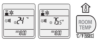 تنظیمات دمای اتاق کنترل اسپیلت ال جی