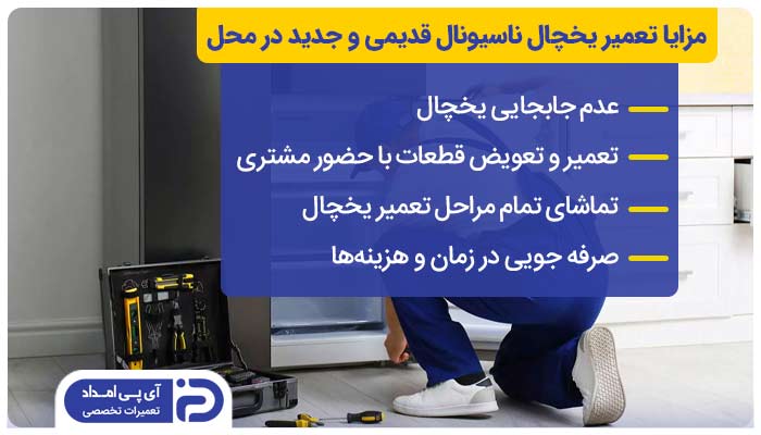 تعمیر یخچال ناسیونال قدیمی و جدید در محل