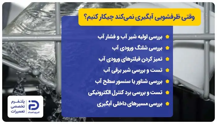 وقتی ماشین ظرفشویی آبگیری نمیکنه چیکار کنیم؟