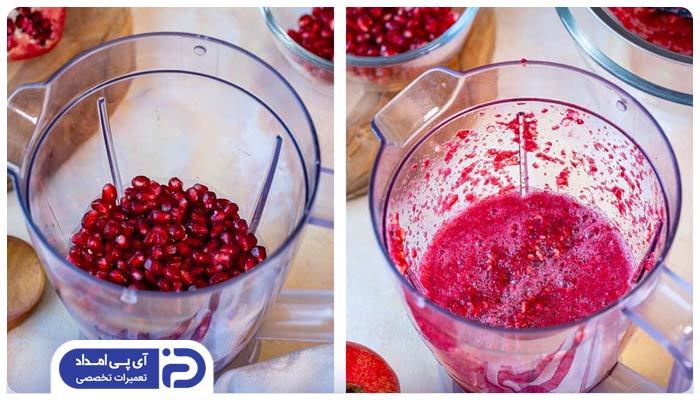 گرفتن آب انار با آب میوه گیری