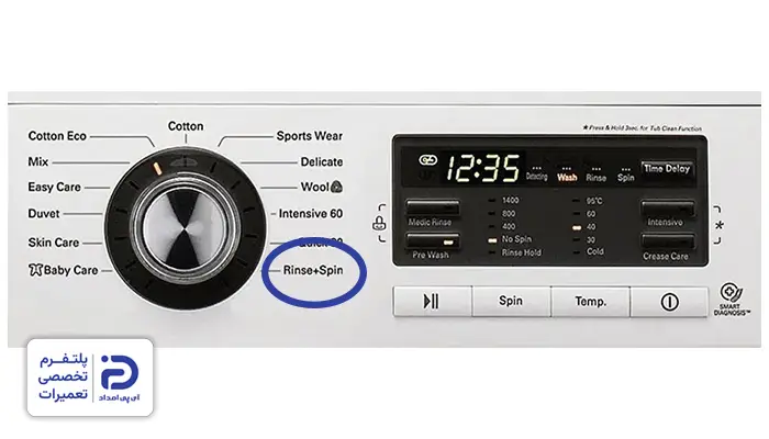 برنامه Rinse + Spin در لباسشویی ال جی