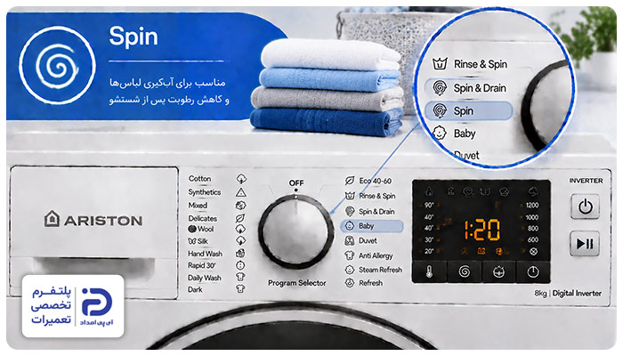 برنامه "Spin" ماشین لباسشویی آریستون