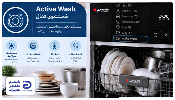 برنامه "Active Wash" ماشین ظرفشویی آرچلیک