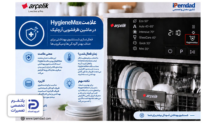 علامت "HygieneMax" ماشین ظرفشویی آرچلیک