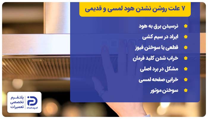 7 علت روشن نشدن هود لمسی و قدیمی