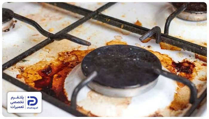 کثیف بودن مشعل های گاز علت نرسیدن گاز به اجاق گاز