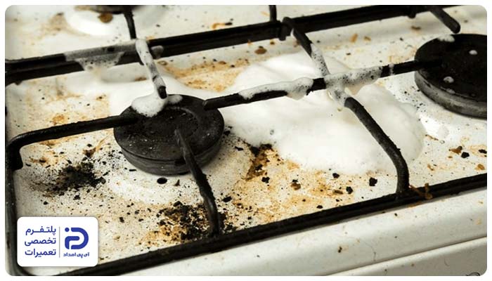 تجمع چربی در مشعل دلیل کم بودن شعله اجاق گاز