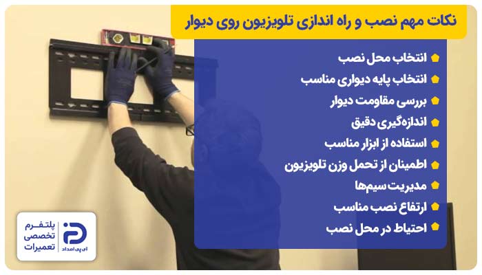 نکات مهم نصب و راه اندازی تلویزیون روی دیوار