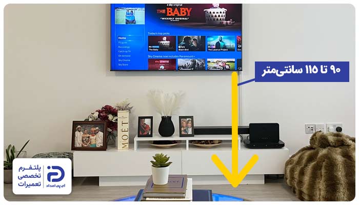  ارتفاع نصب تلویزیون