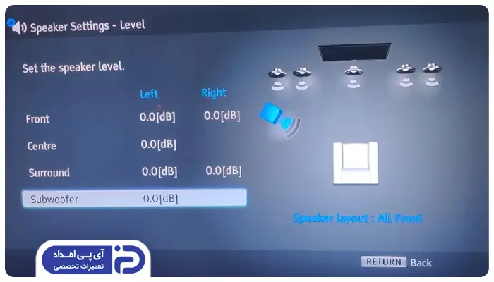 تنظیمات صدای سینمای خانگی