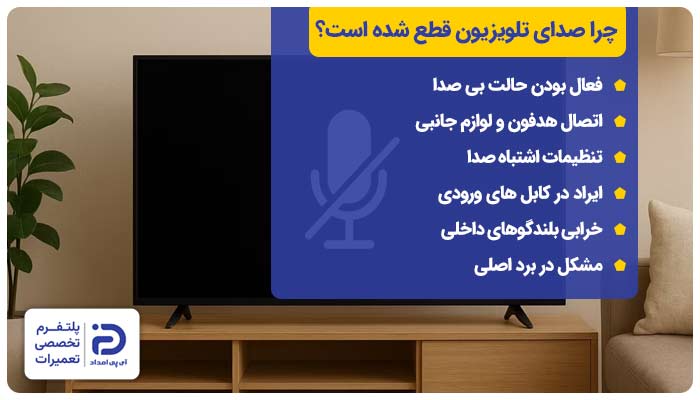 چرا صدای تلویزیون قطع شده است؟