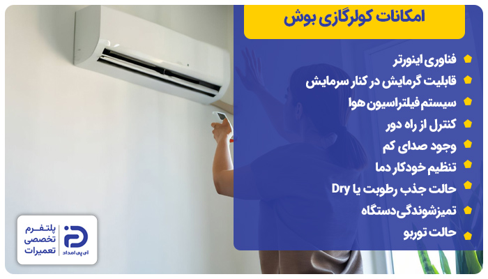 امکانات کولرگازی بوش راهنمای فارسی کولرگازی بوش