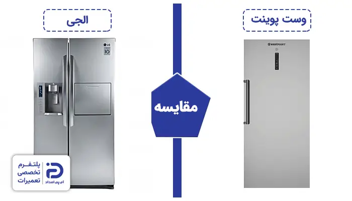 مقایسه یخچال وست پوینت و یخچال الجی