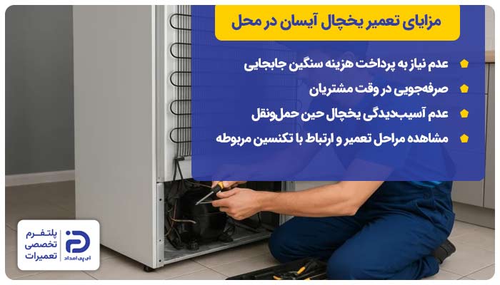 مزایای تعمیر یخچال آیسان در محل