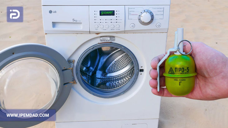 ویدیو انفجار در ماشین لباسشویی