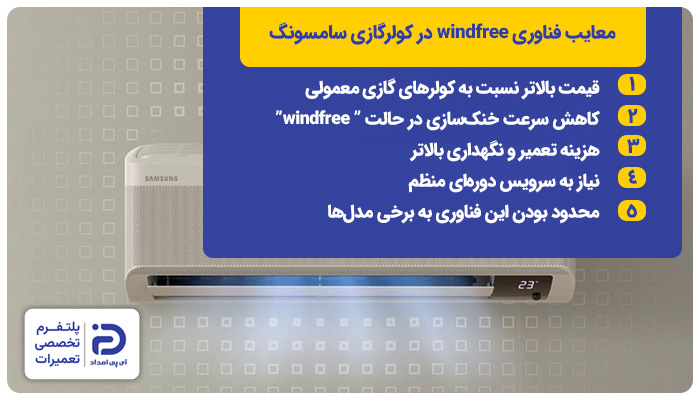 معایب فناوری بدون باد (windfree) در کولرگازی سامسونگ