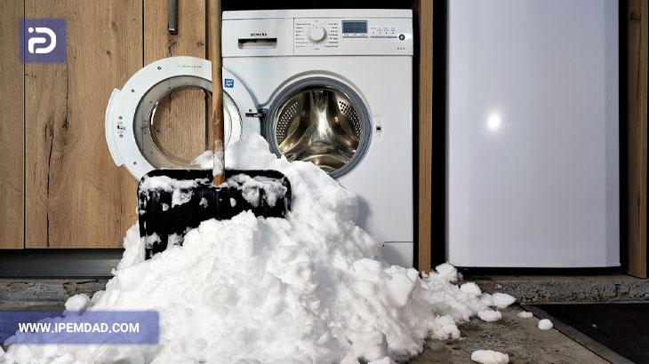 ویدئو چالش برف در ماشین لباسشویی