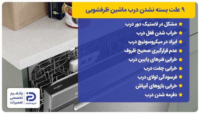 9 علت بسته نشدن درب ماشین ظرفشویی