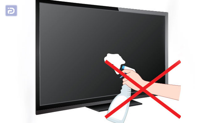 عدم استفاده از شیشه پاک کن برای تلویزیون