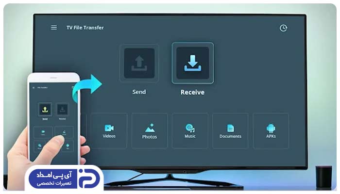 نحوه اجرای اپلیکیشن از طریق برنامه send file to tv در تلویزیون