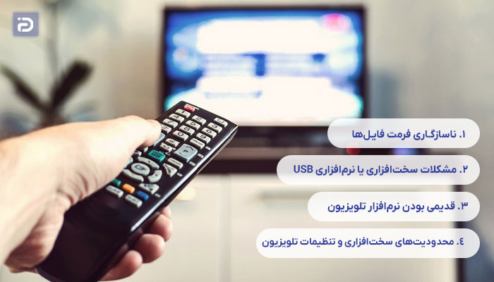 چرا برخی از اطلاعات USB در تلویزیون نمایش داده نمی شوند؟ 