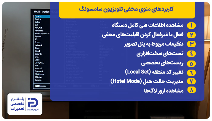 کاربردهای منوی مخفی تلویزیون سامسونگ