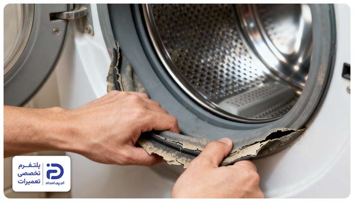 تعویض لاستیک درب ماشین لباسشویی اسمگ