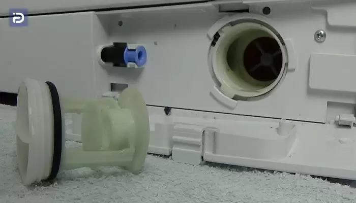 در آوردن و تمیز کردن فیلتر لباسشویی یونیوا