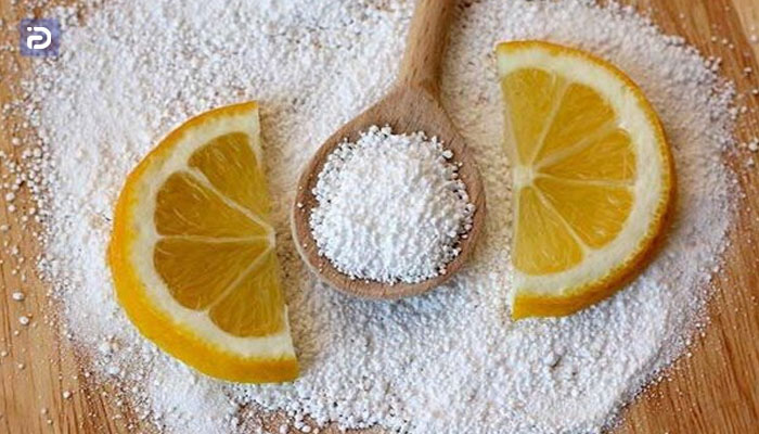 ترکیب آب لیمو و جوش شیرین جهت شستشوی لک لباس سفید