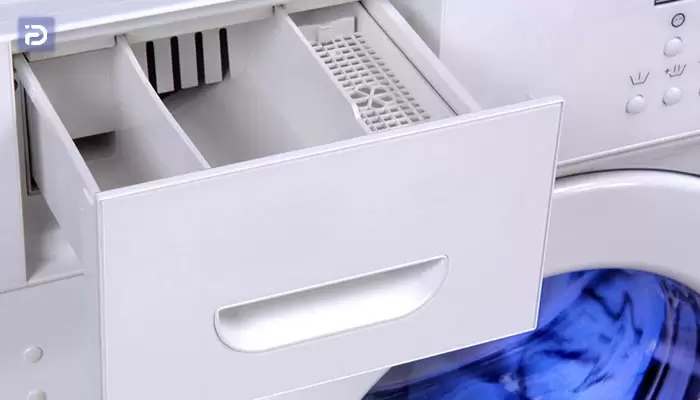 در آوردن و تمیز کردن جاپودری ماشین لباسشویی جنرال آدمیرال