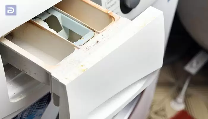 در آوردن و تمیز کردن جاپودری ماشین لباسشویی هوور 