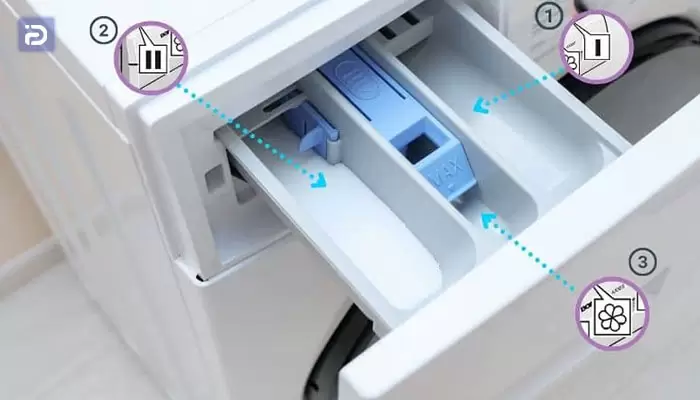 کدام بخش جاپودری برای پودر، مایع و تاید لباسشویی جنرال آدمیرال است؟