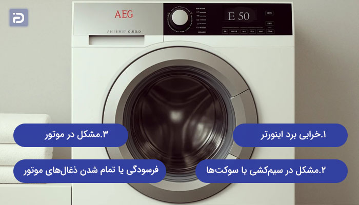 دلایل ارور e50 لباسشویی آاگ