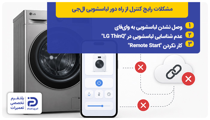 مشکلات رایج کنترل از راه دور لباسشویی ال‌جی