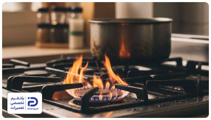 تنظیم نبودن شعله یا کم بودن فشار گاز